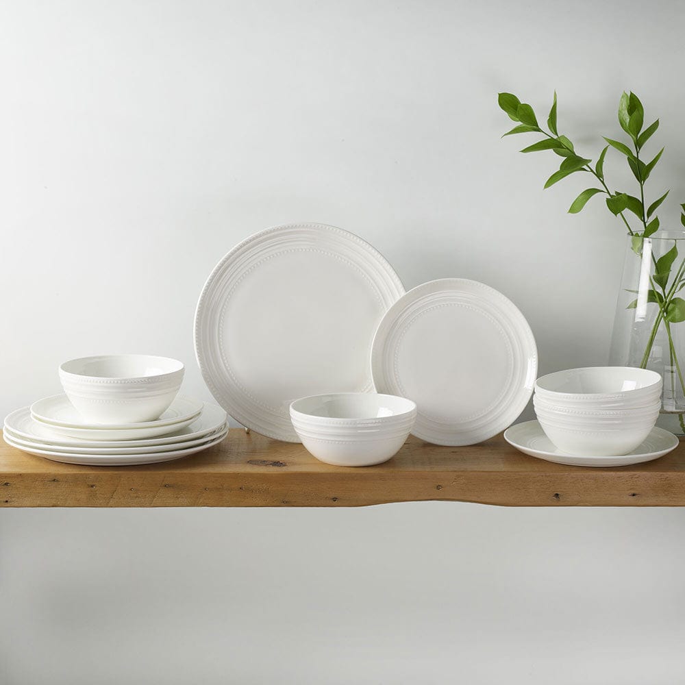 Kamryn Vegan Bone 12 Piece Dinnerware Set, Service for 4