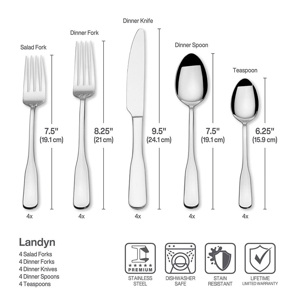 Landyn 20 Piece Flatware Set, Service for 4