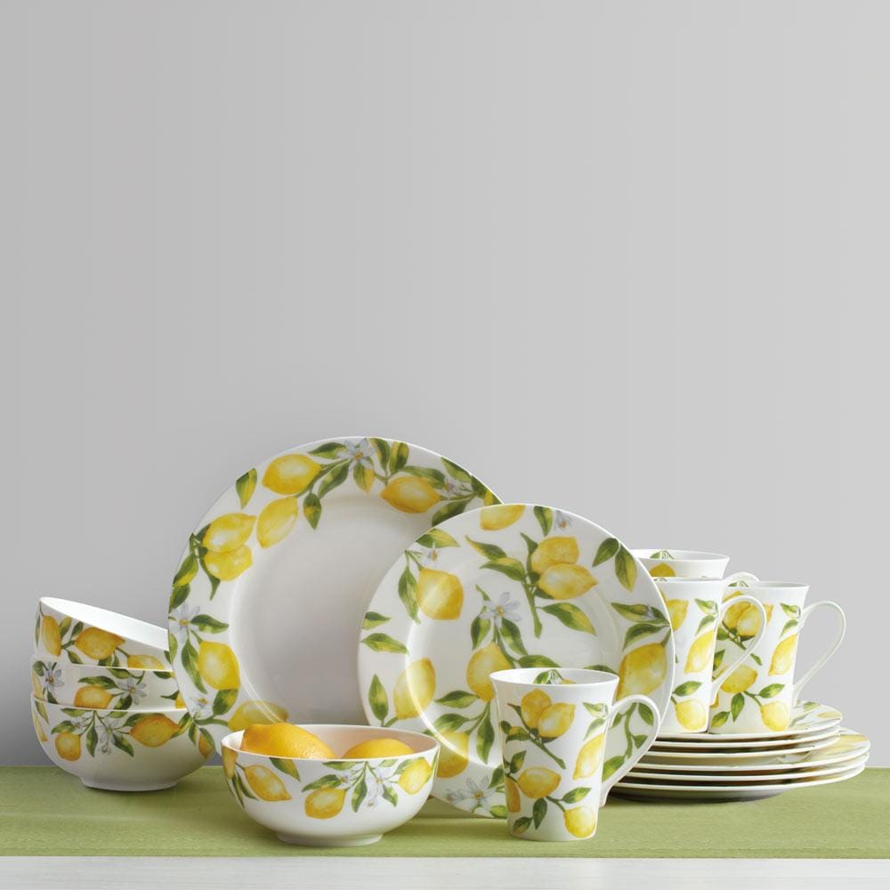 Lemons 16 Piece Dinnerware Set, Service for 4