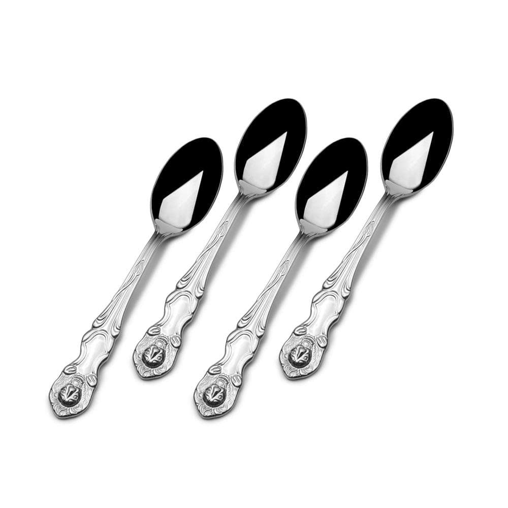 Lion Set of 4 Demitasse Mini Coffee Spoons