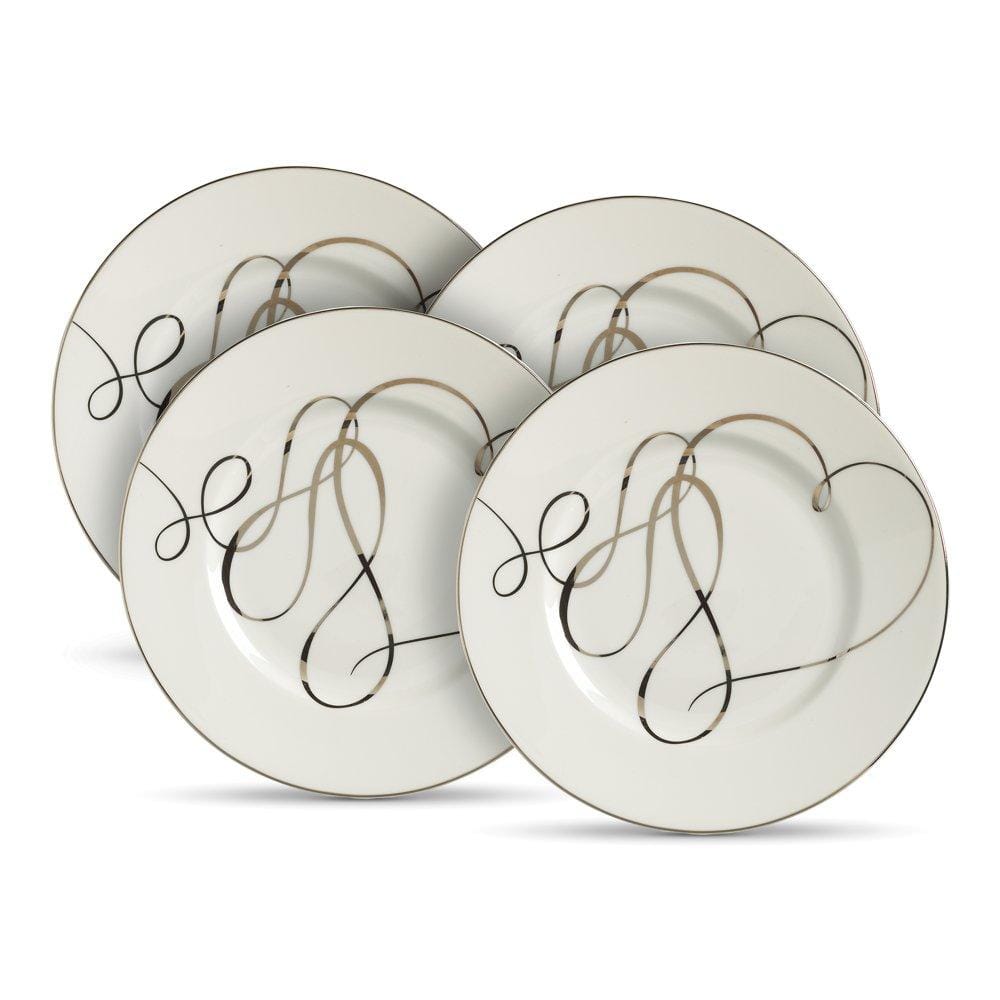 Love Story Set of 4 Heart Accent Plates