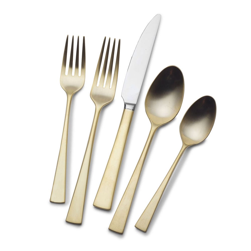 Lucia Satin Gold 20 Piece Flatware Set, Service for 4