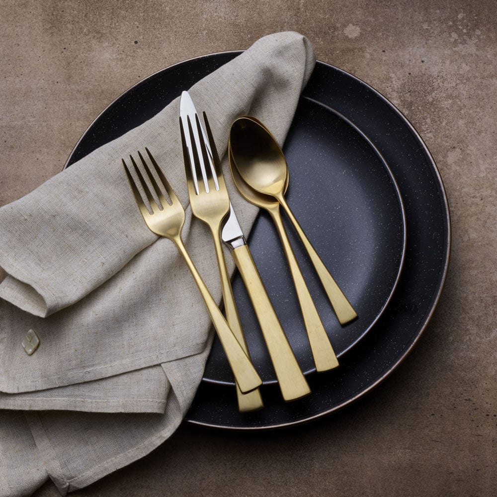 Lucia Satin Gold 20 Piece Flatware Set, Service for 4