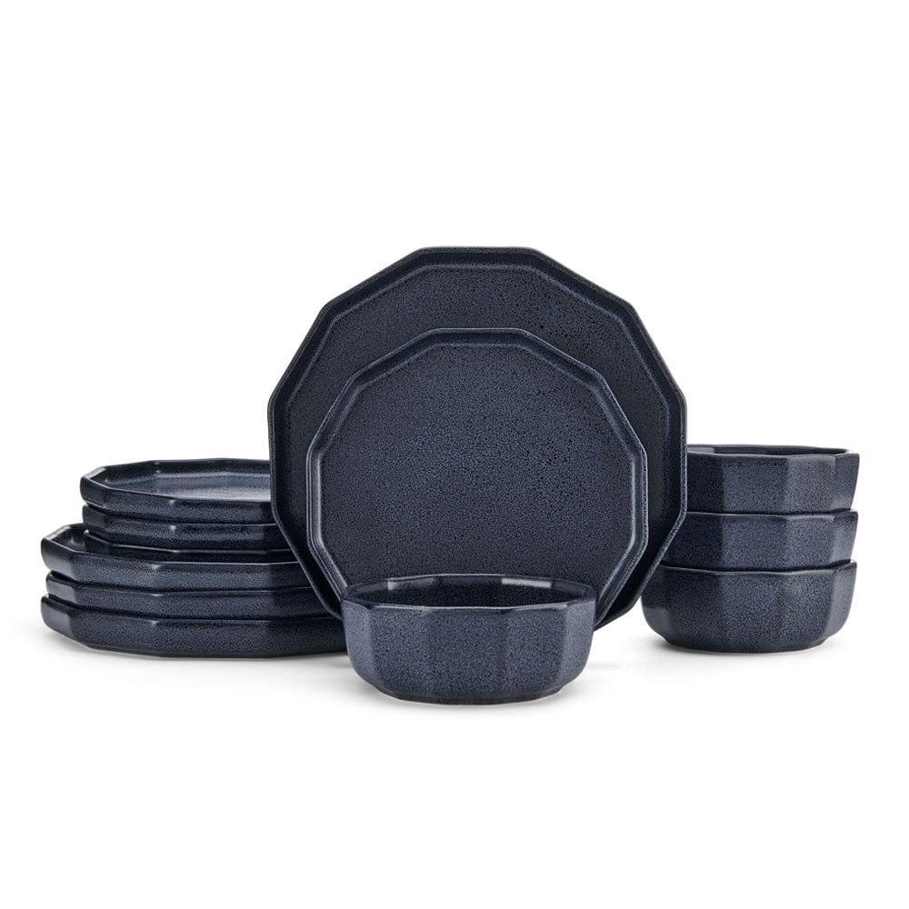 Luxor Blue 12 Piece Dinnerware Set, Service for 4