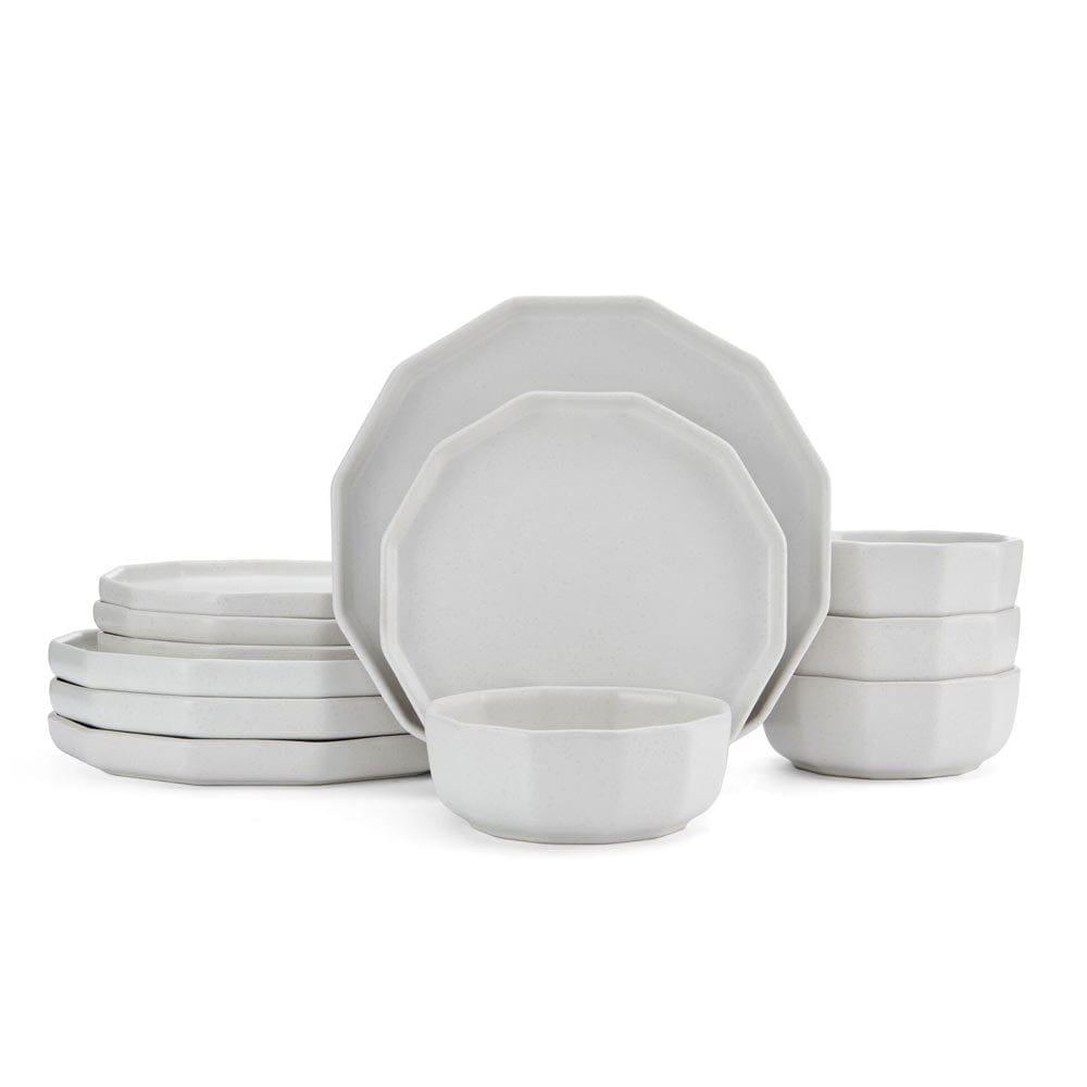 Luxor White 12 Piece Dinnerware Set, Service for 4