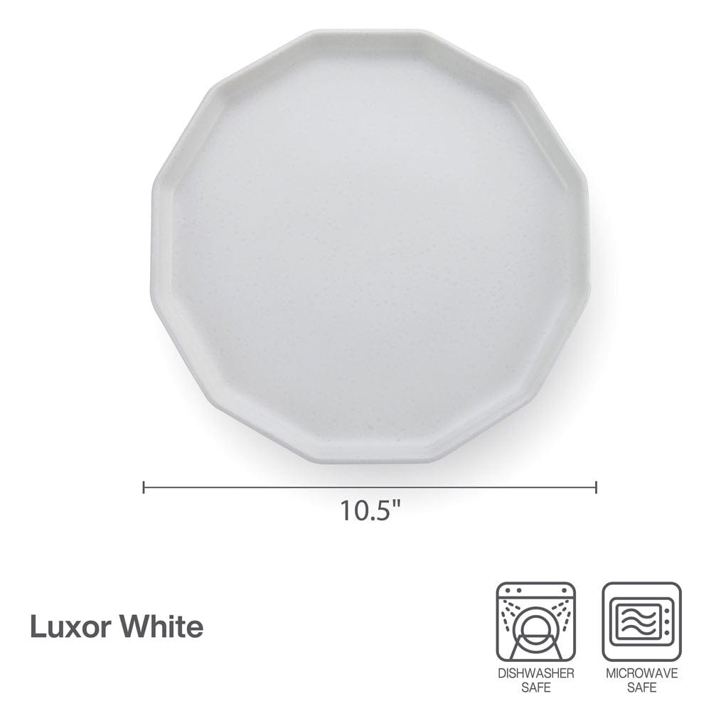 Luxor White Set of 4 Dinner Plates