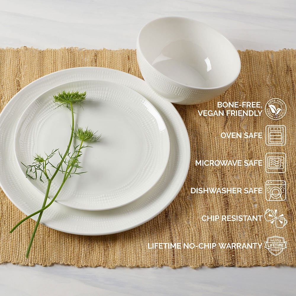 Mirabel Vegan Bone 12 Piece Dinnerware Set, Service for 4