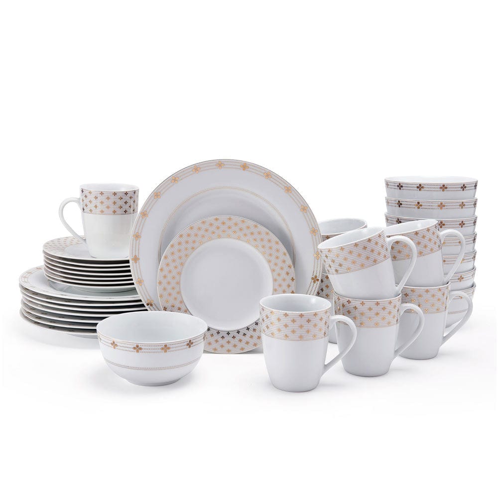 Modern Petals 32 Piece Dinnerware Set, Service for 8