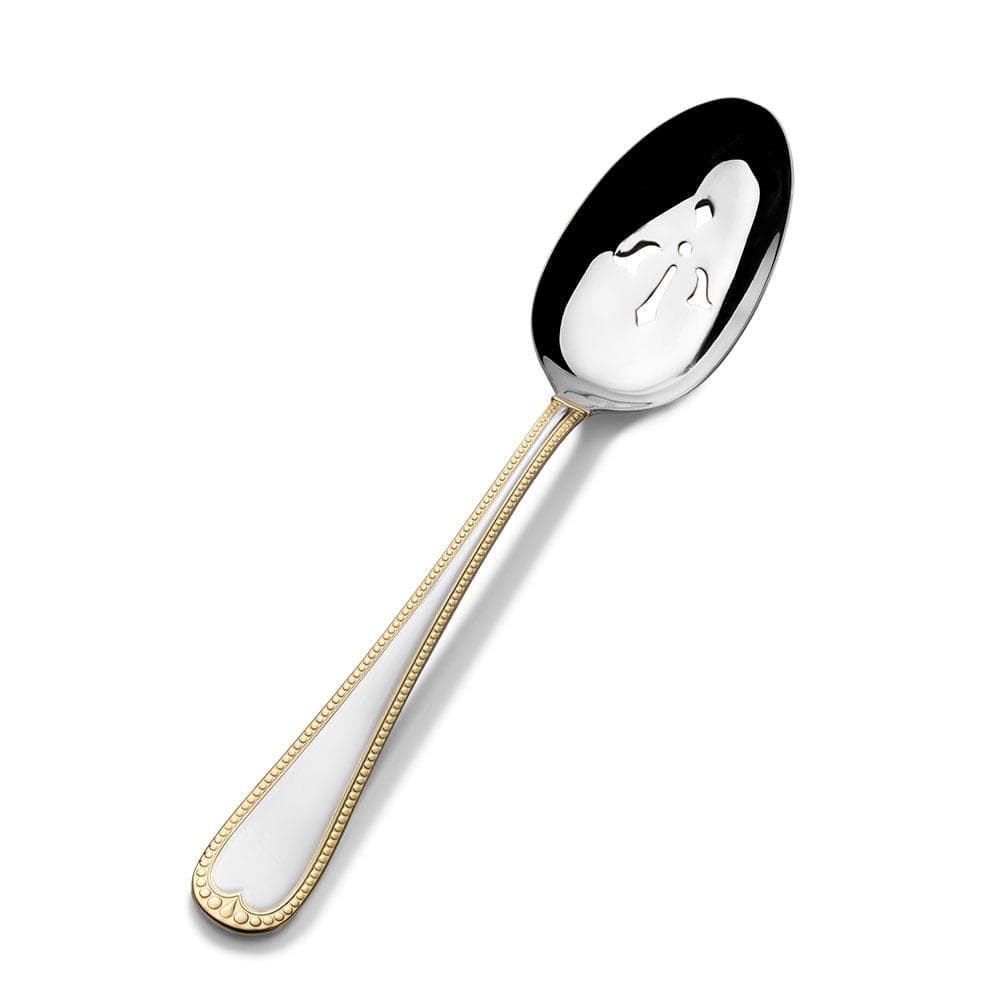 New Castle Gold Accent Pierced Serving Spoon