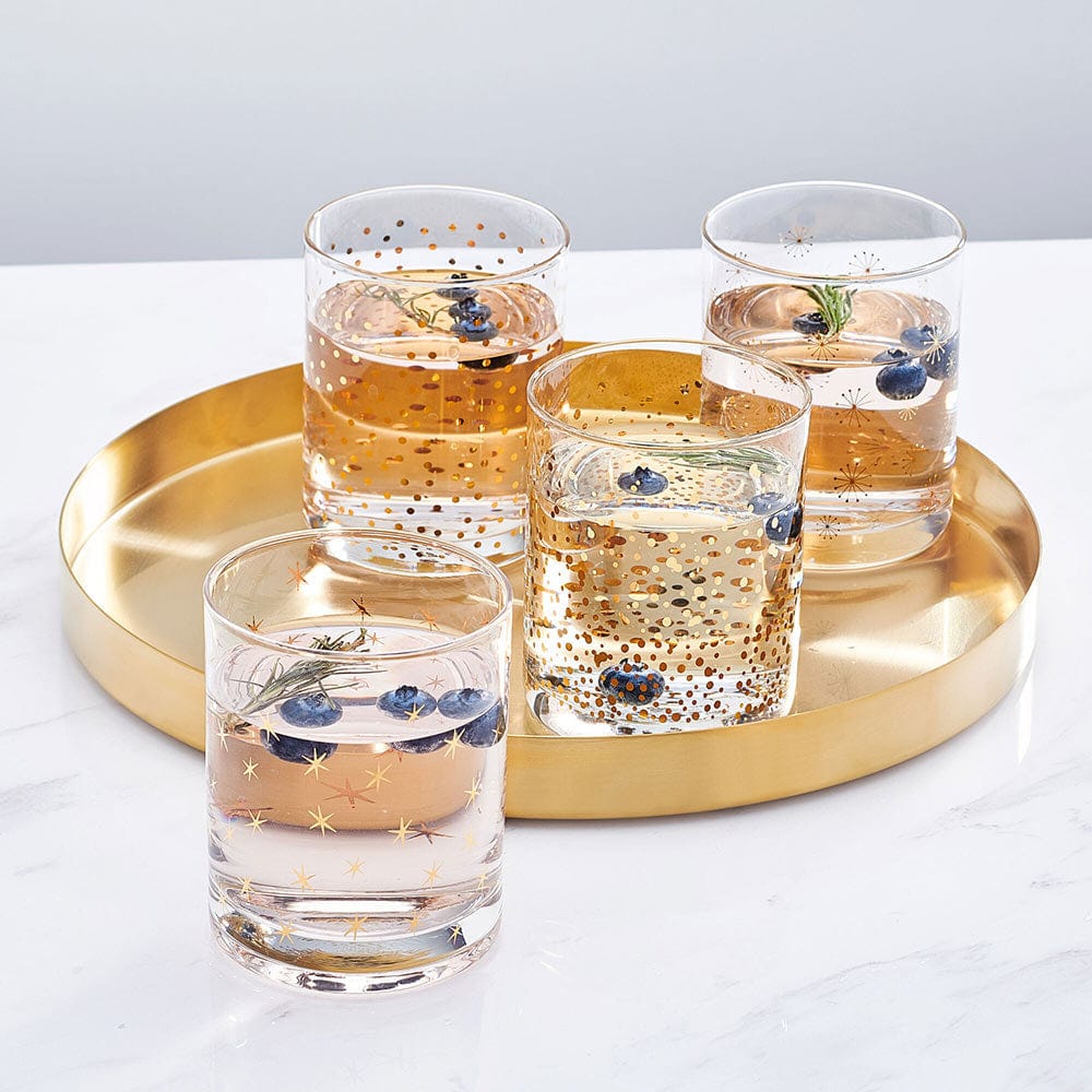 Party Set of 4 Double Old Fashioned Whiskey Glasses