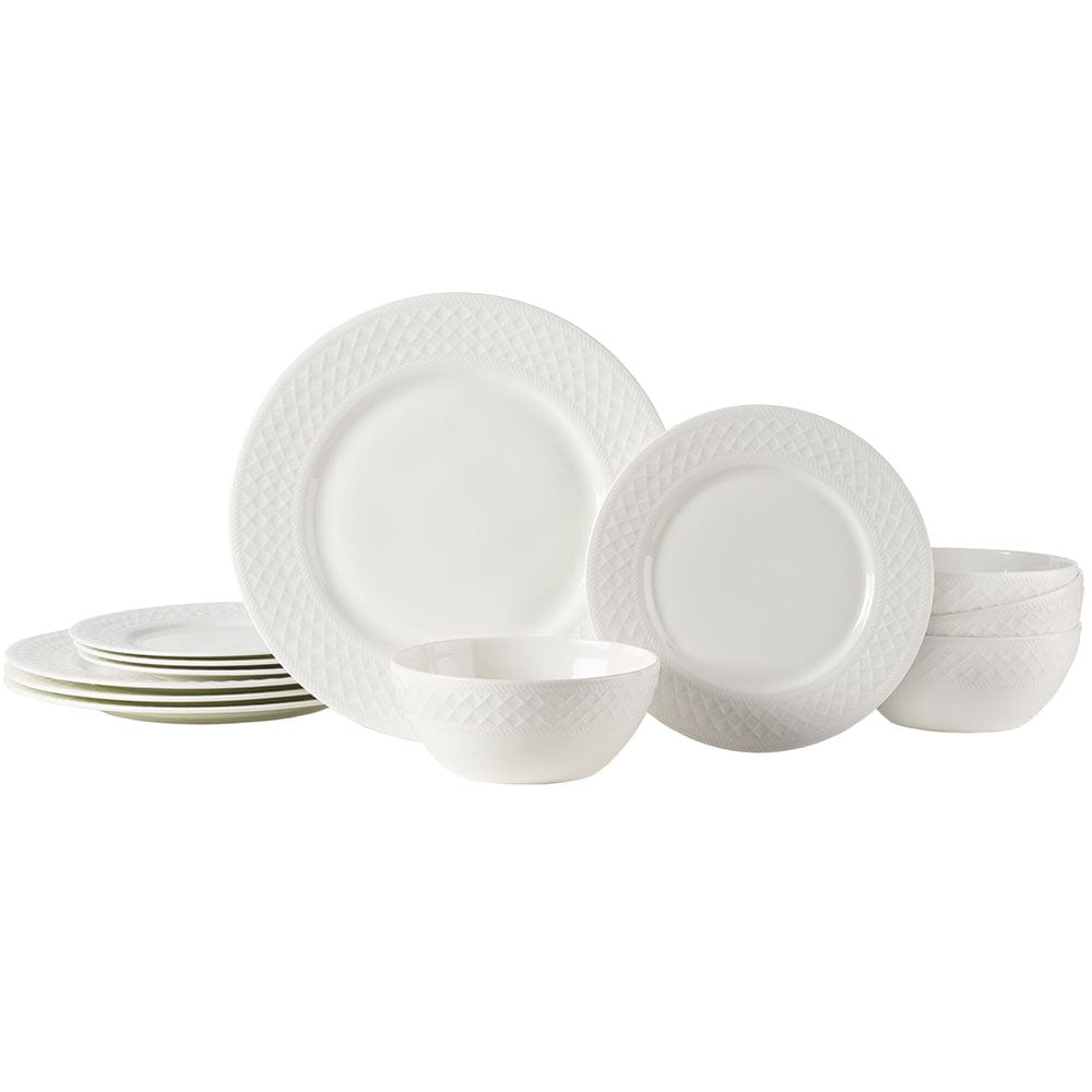 Patterson Vegan Bone 12 Piece Dinnerware Set, Service for 4