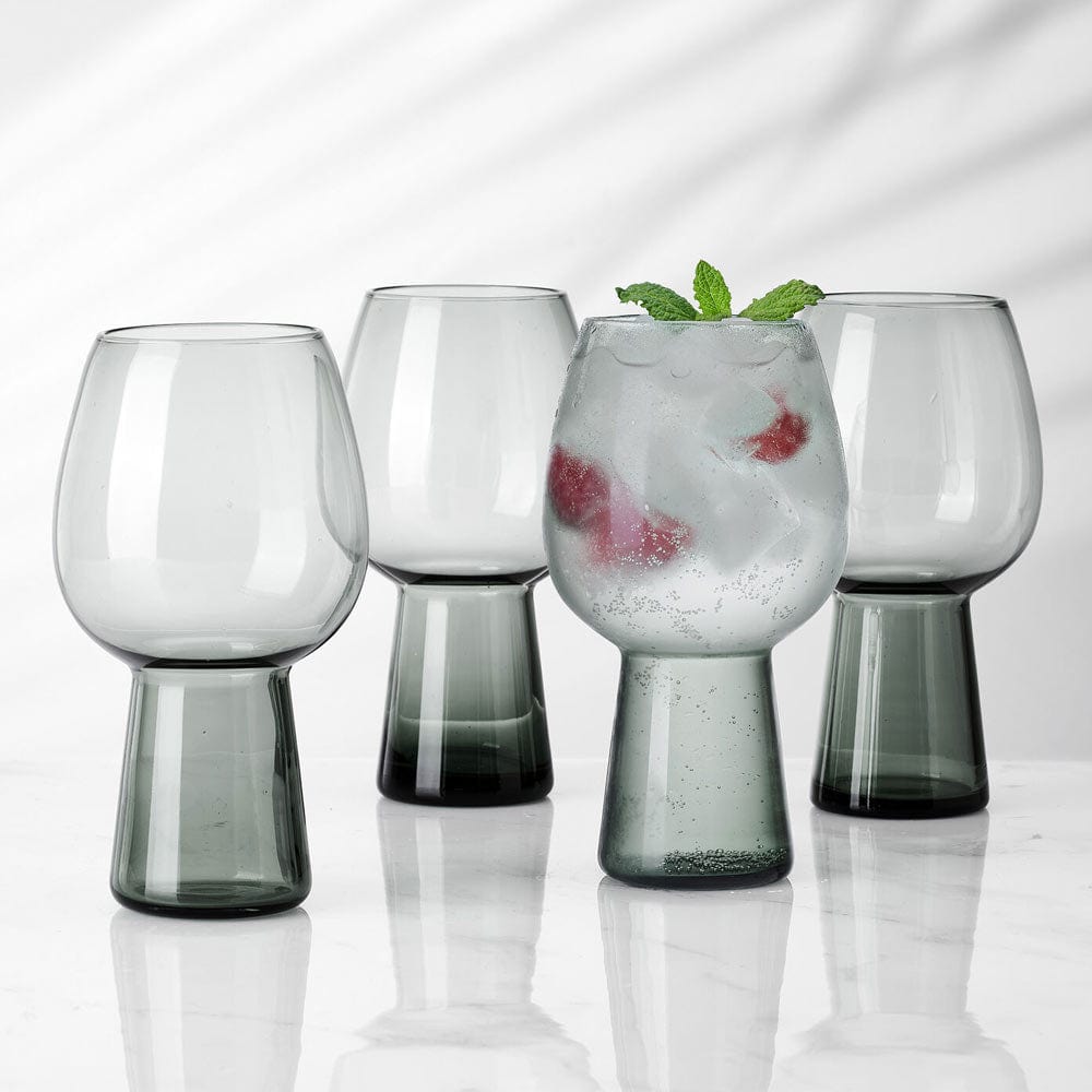 Phoebe Smoke Set of 4 Beer Goblet Glasses