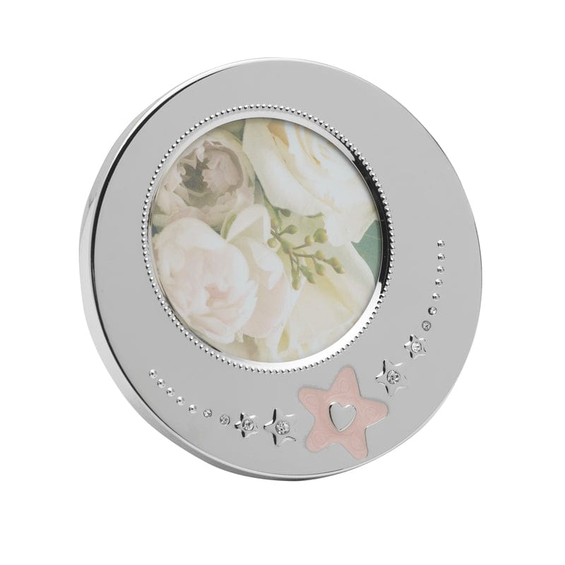 Baby Pink Star Nickelplate Round Frame