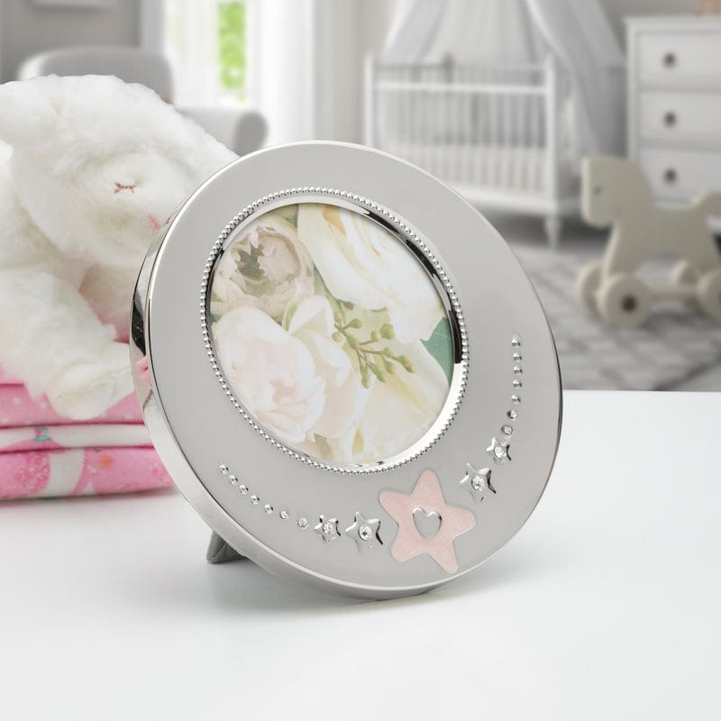 Baby Pink Star Nickelplate Round Frame