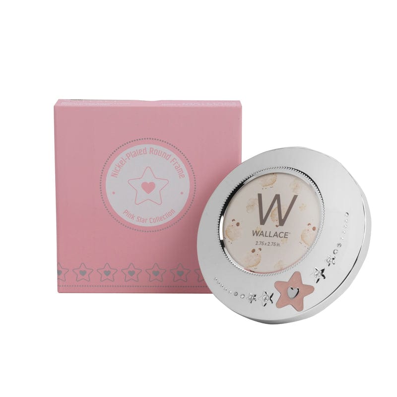 Baby Pink Star Nickelplate Round Frame