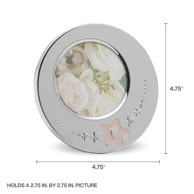 Baby Pink Star Nickelplate Round Frame