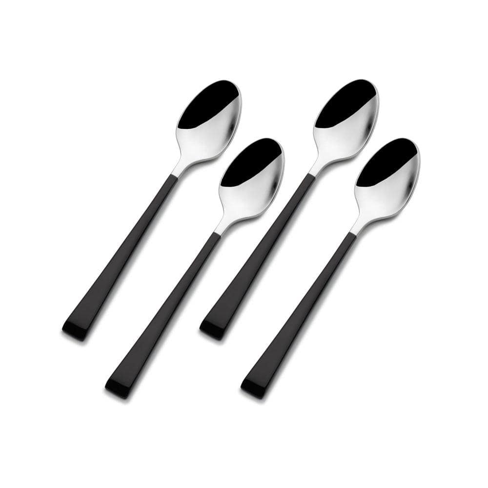 Rockford Black Set of 4 Demitasse Mini Coffee Spoons