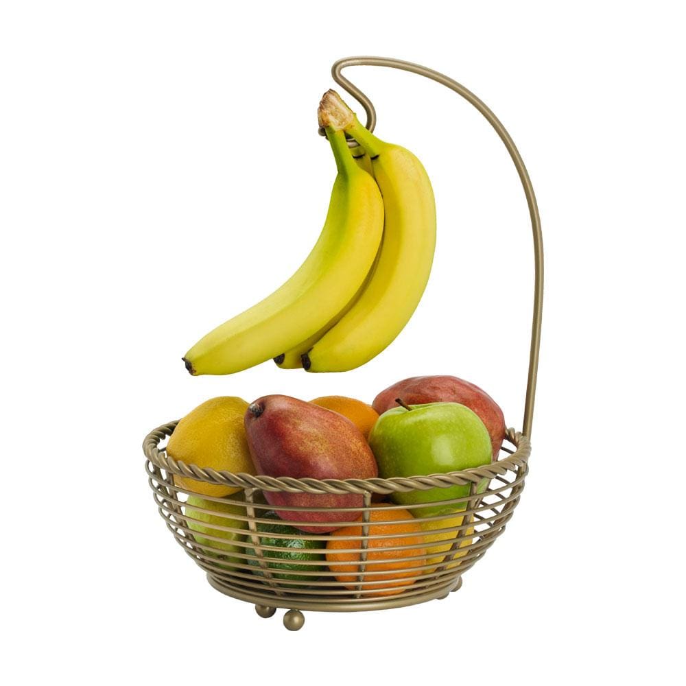 Rope Matte Gold Fruit Basket With Banana Hanger