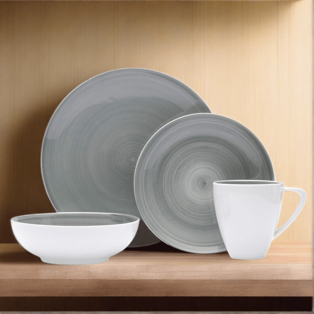 Savona Grey 16 Piece Dinnerware Set, Service for 4