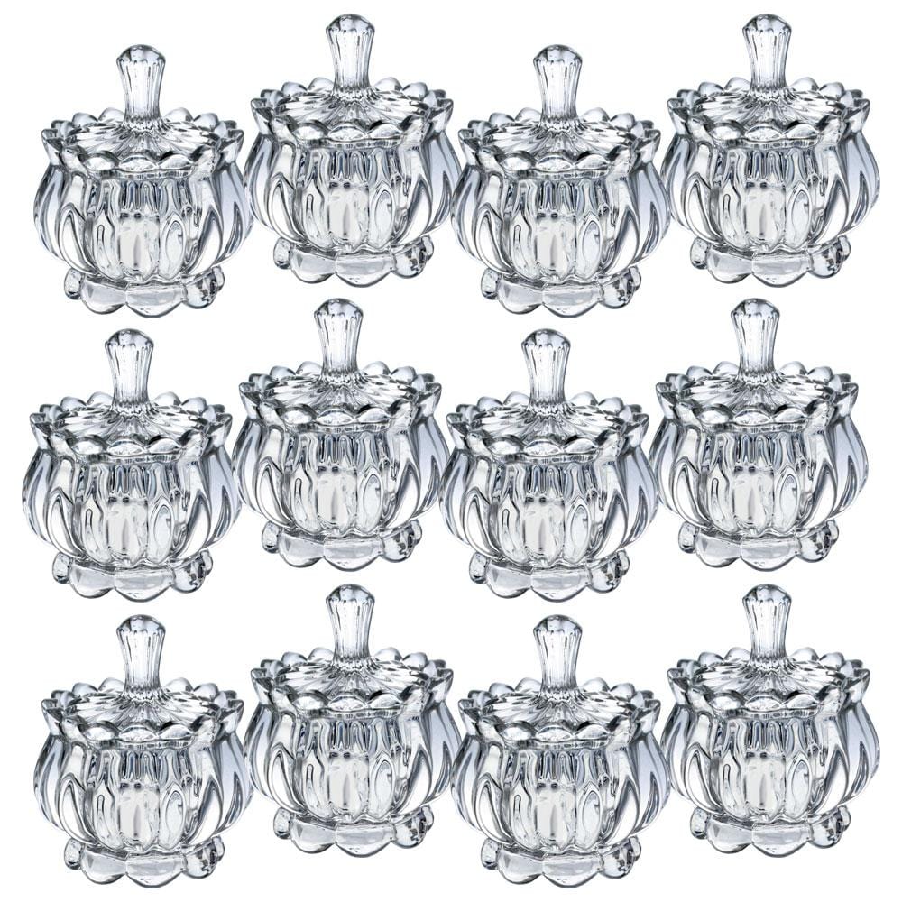 Set of 12 Round Covered Boxes
