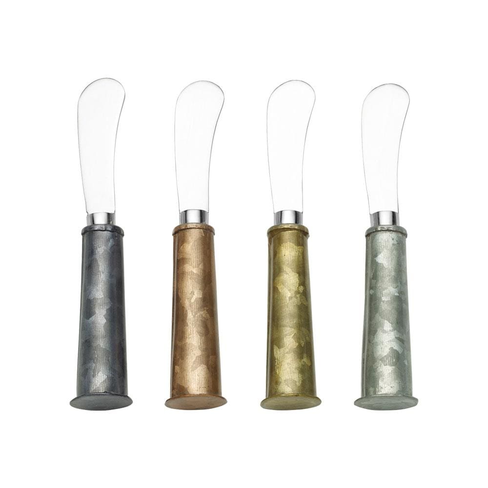 Set Of 4 Galvanized Multi Color Spreaders