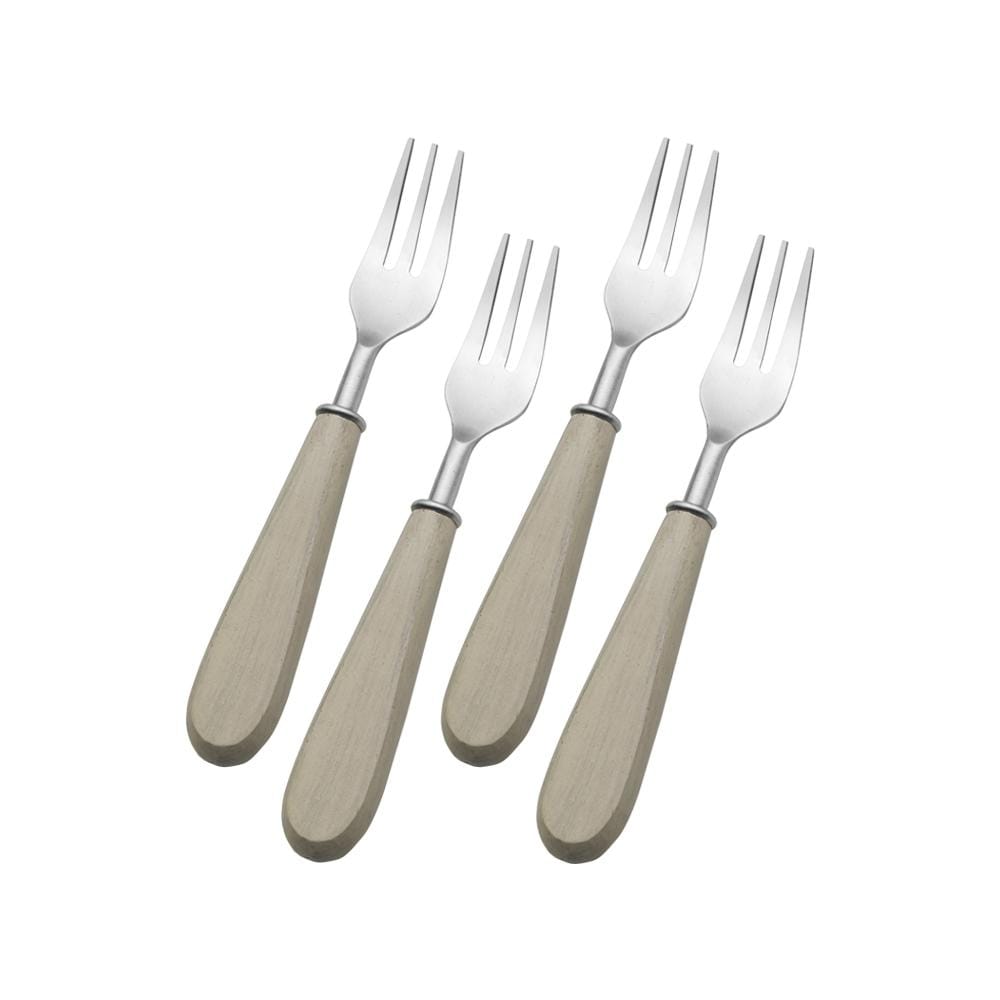 Set of 4 Whitewash Handle Cocktail Forks