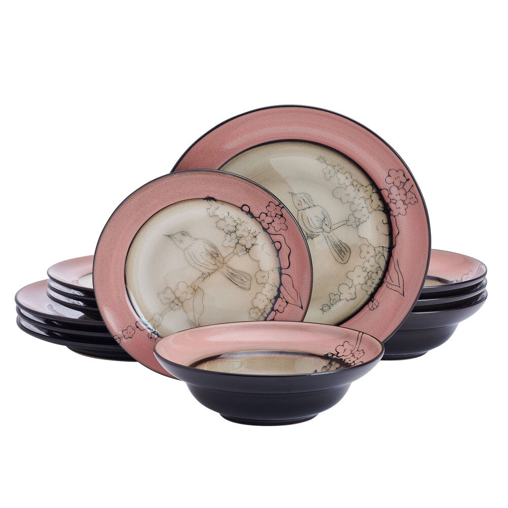Song Bird Pink Dinnerware Set