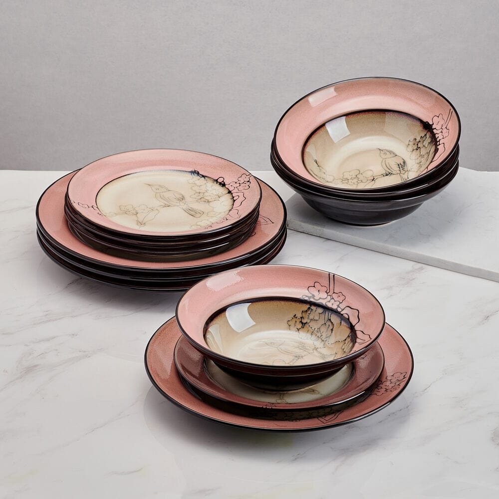 Song Bird Pink Dinnerware Set