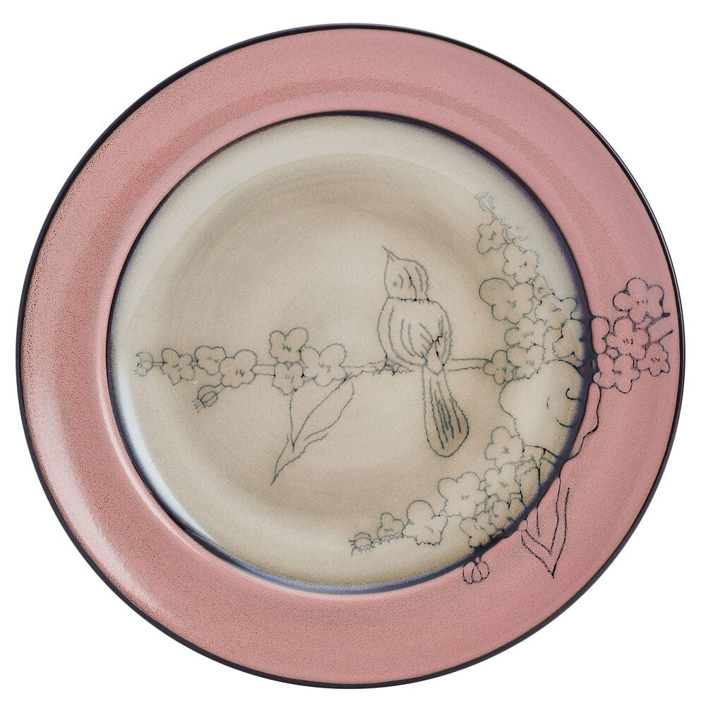 Song Bird Pink Set of 4 Dinner Plates