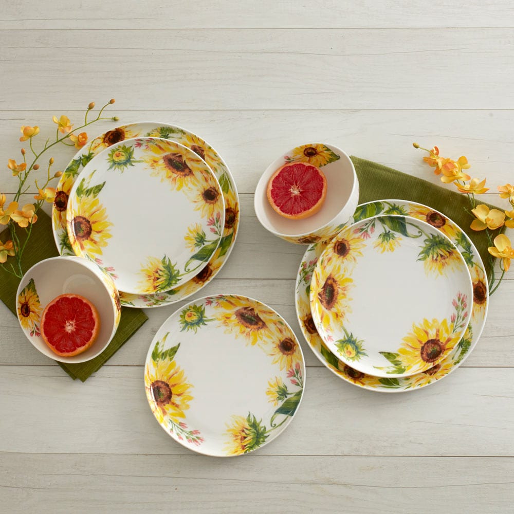 Sunflower 24 Piece Dinnerware Set, Service for 6