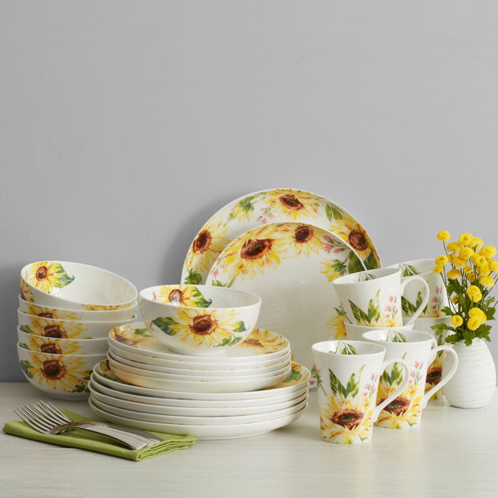 Sunflower 24 Piece Dinnerware Set, Service for 6