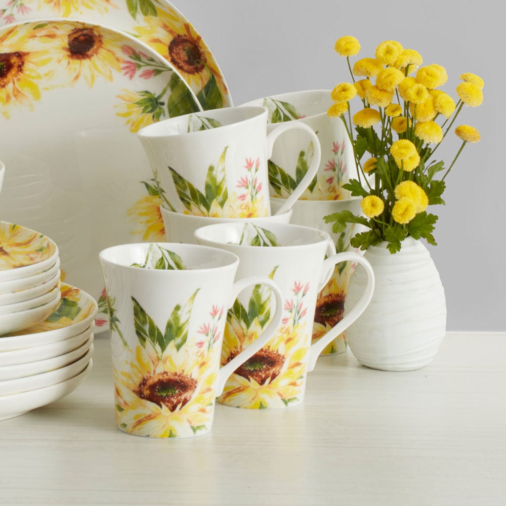 Sunflower Set of 4 Mugs