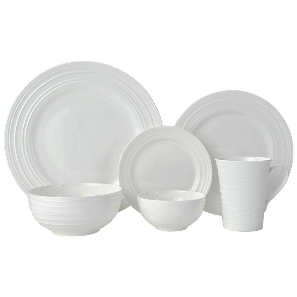 Swirl Bone 36 Piece Dinnerware Set, Service for 6