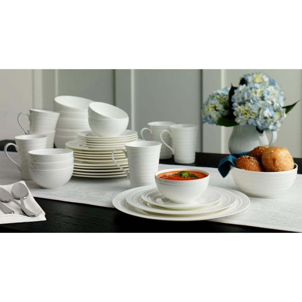 Swirl Bone 36 Piece Dinnerware Set, Service for 6