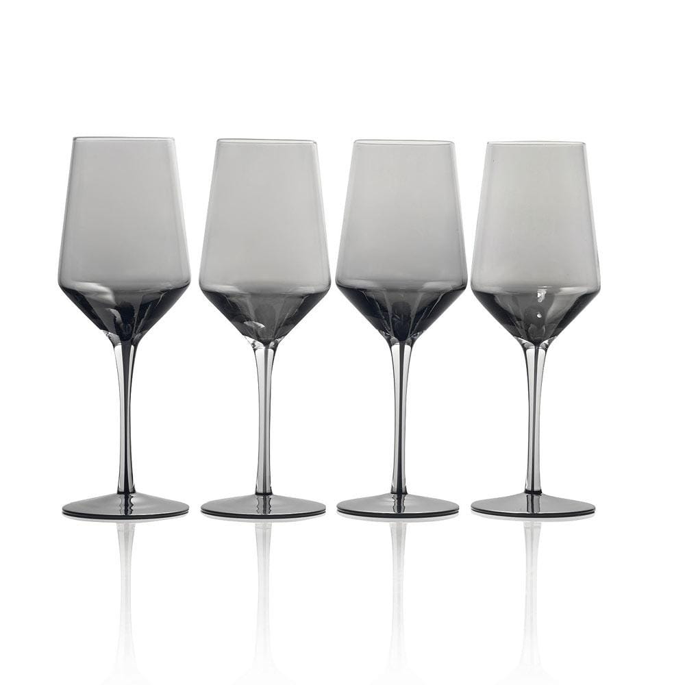 Swirl Edge Smoke Set of 4 Red Wine Glasses