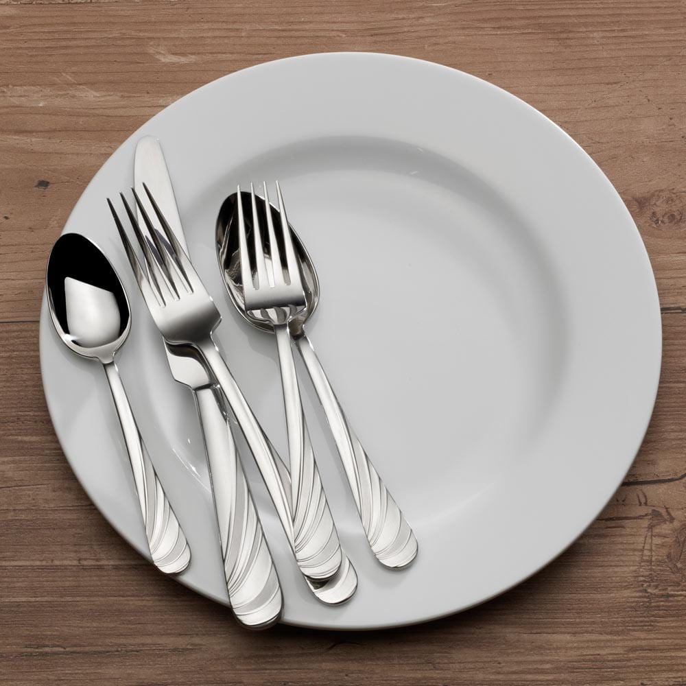 Swirl Frost 5 Piece Flatware Place Setting