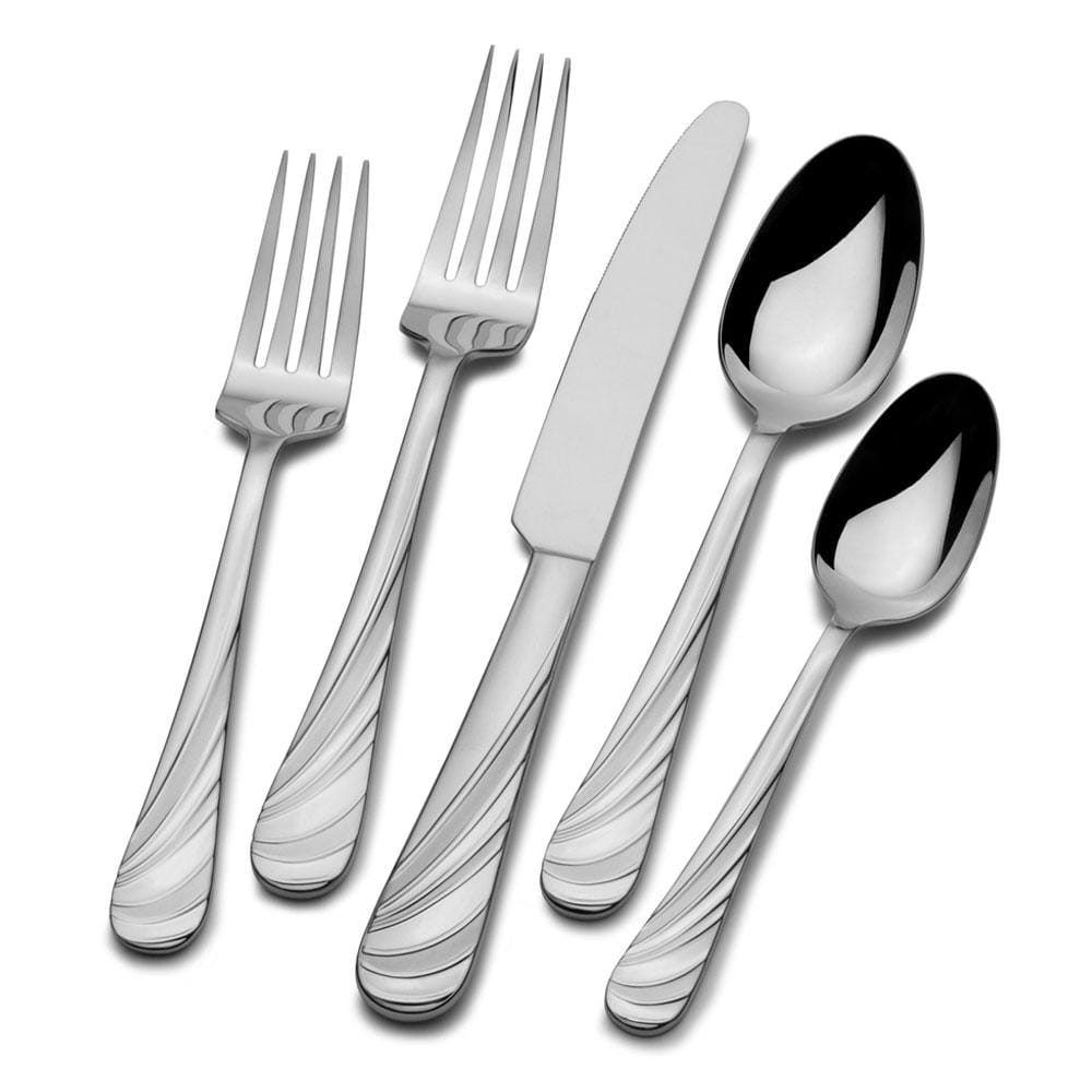 Swirl Frost 65 Piece Flatware Set, Service for 12