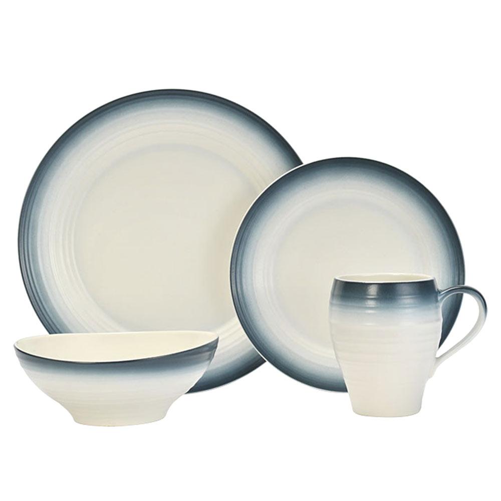 Swirl White Square 4 Piece Place Setting