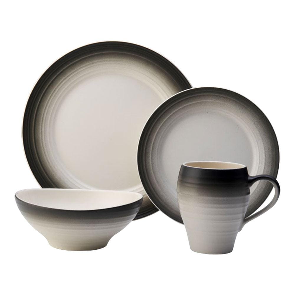 Swirl White Square 4 Piece Place Setting
