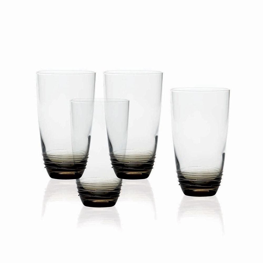 Swirl Smoke Set of 4 Highball Glasses