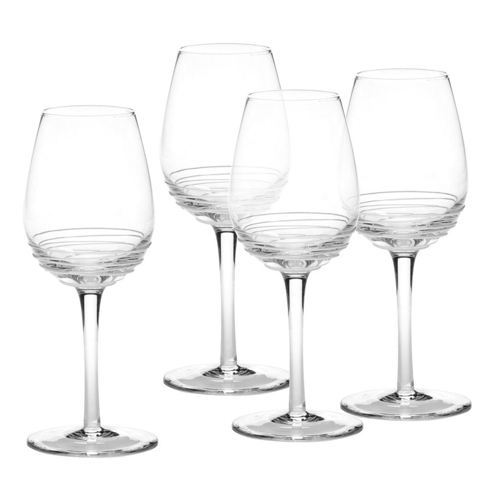 Swirl White Set of 4 White Wine Glasses