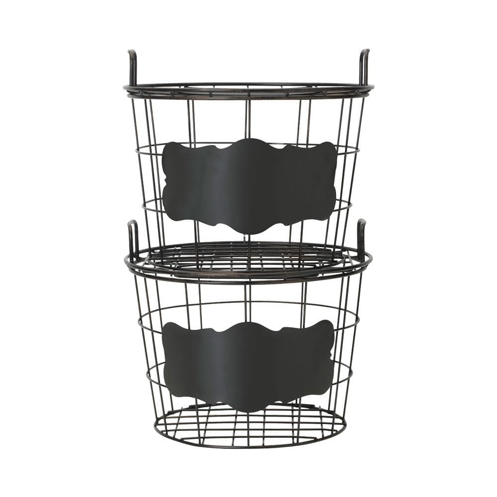 This and That Set of 2 Stacking Baskets with Lids