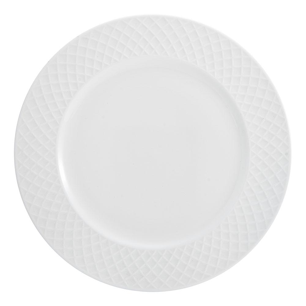 Trellis White Dinner Plate