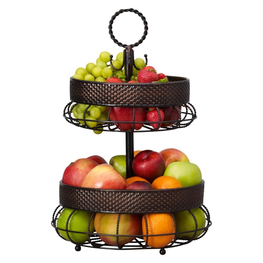Twist Adjustable Two Tier Basket With Banana Hanger