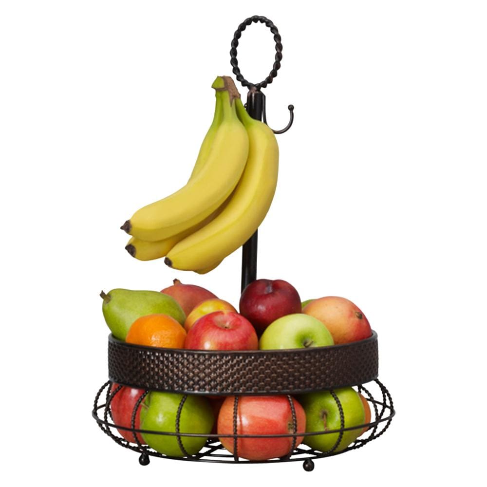 Twist Adjustable Two Tier Basket With Banana Hanger