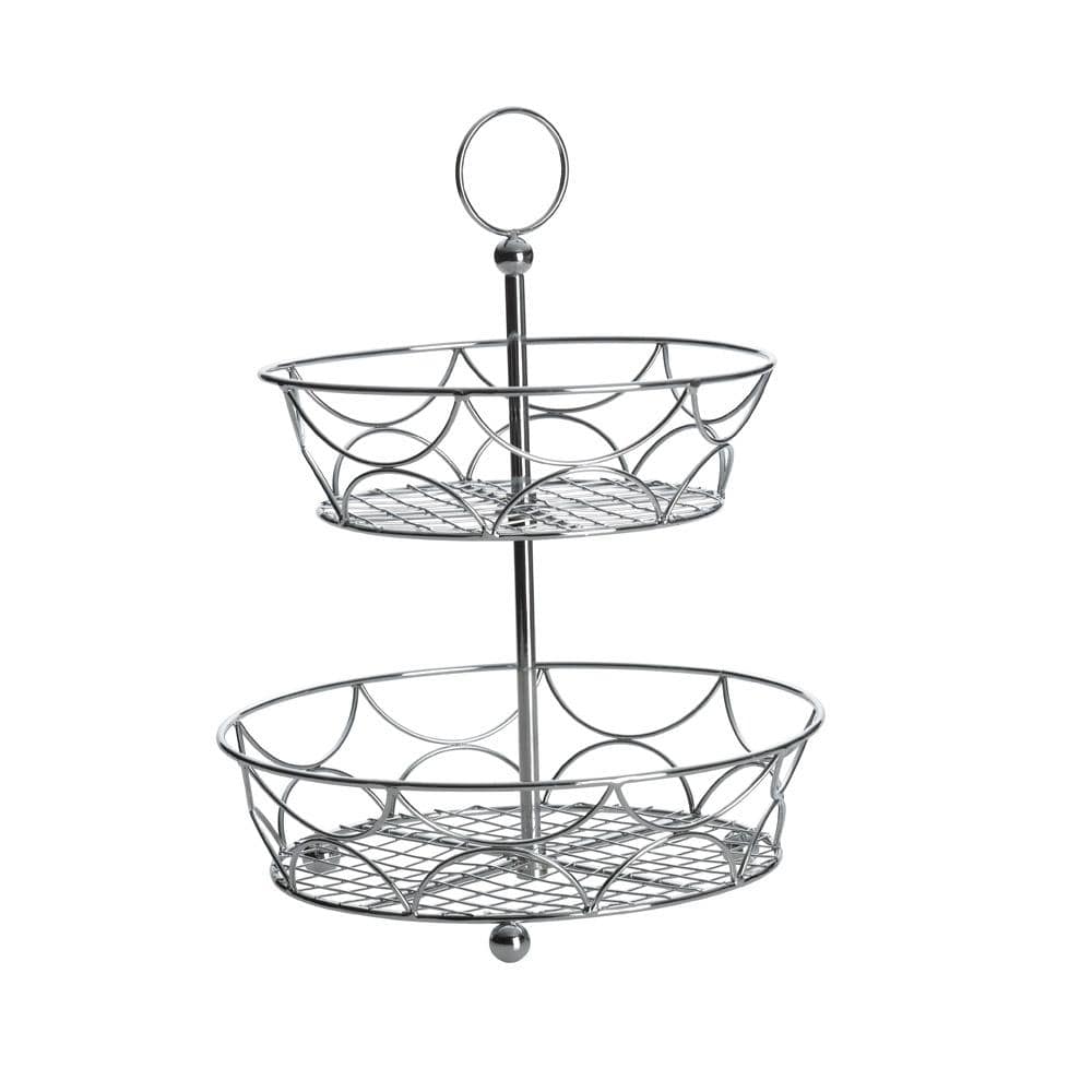 Two Tier Chrome Plated Countertop Basket