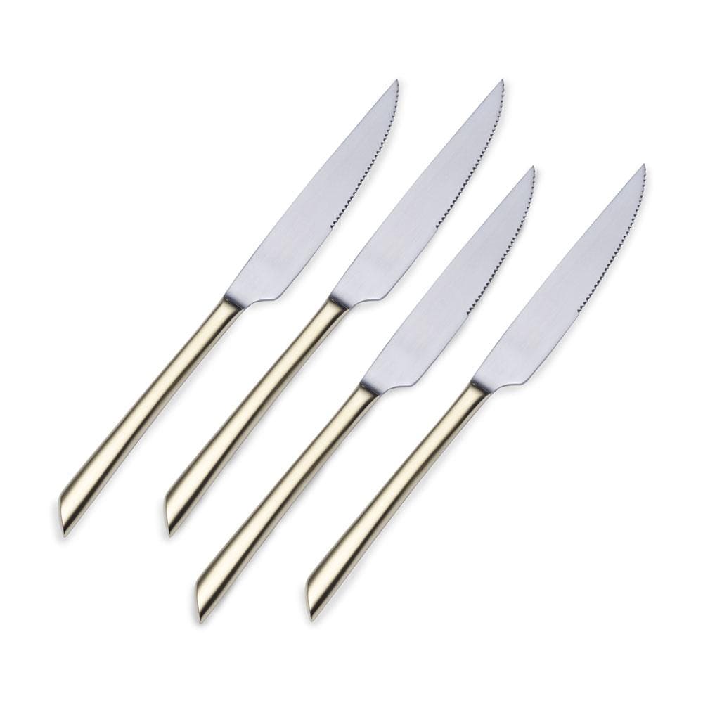 Wave Gold Plated Set of 4 Steak Knives