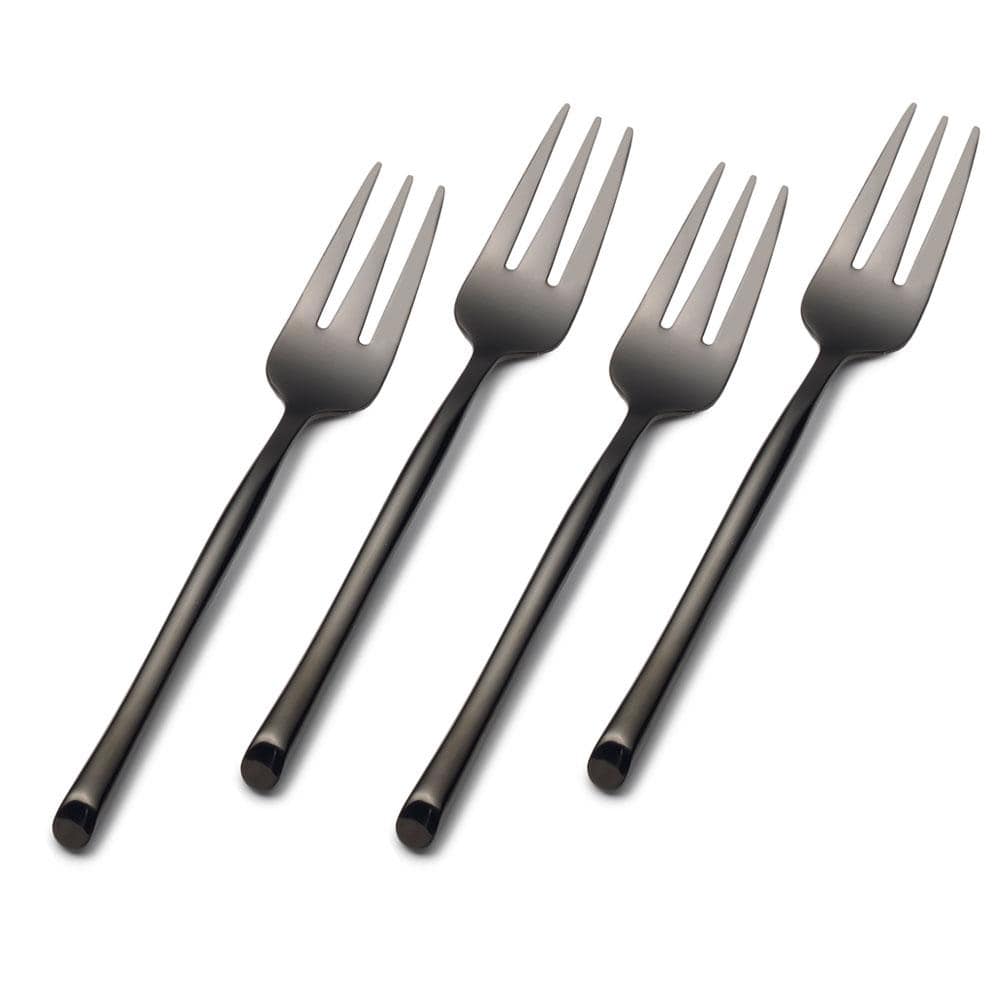 Wave Noir Forged Set of 4 Cocktail Forks