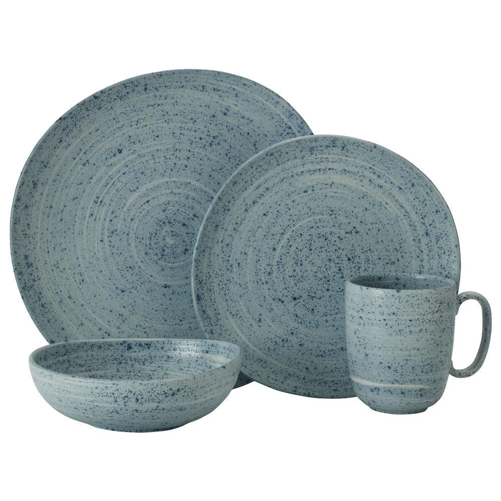 Whistler Blue 16 Piece Dinnerware Set, Service for 4