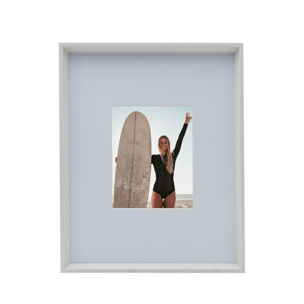 White 16 x 20 Gallery Frame, Matted to 8 x 10